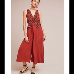 MAEVE Desert Embroidered Rust Jumpsuit sz 6